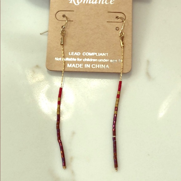 New multi colored beaded earrings - Picture 1 of 3